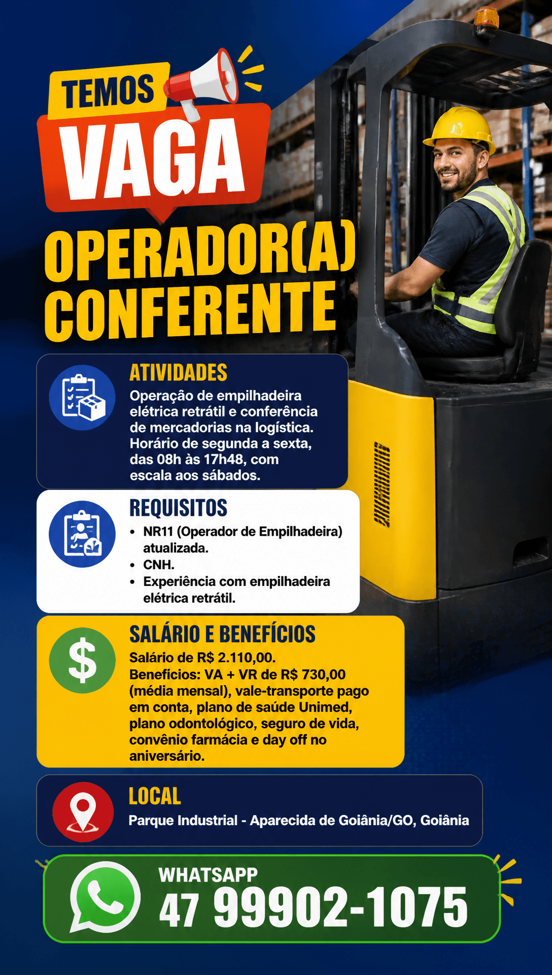 Arte da vaga de Operador(a) Conferente
