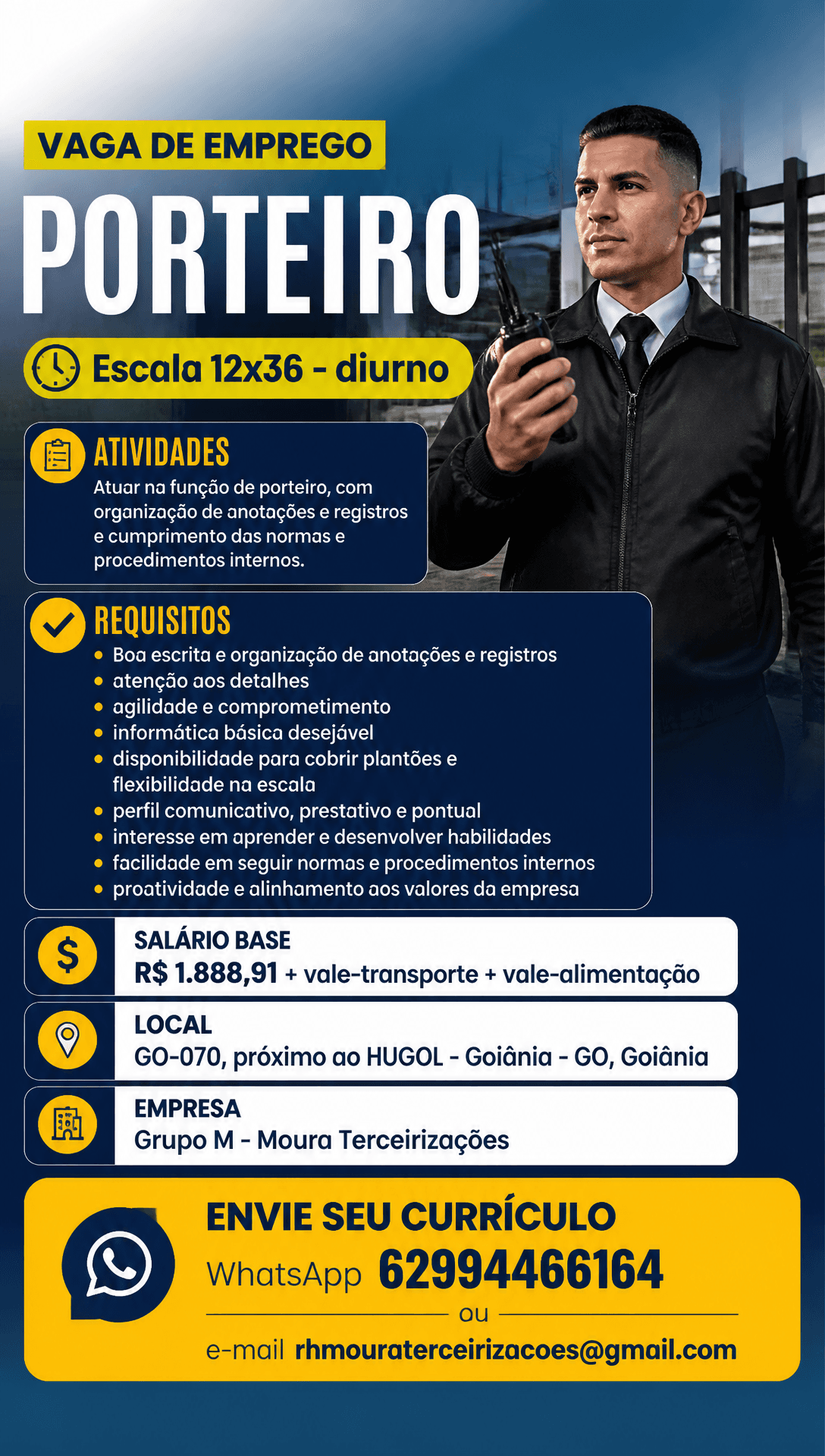 Arte da vaga de Porteiro