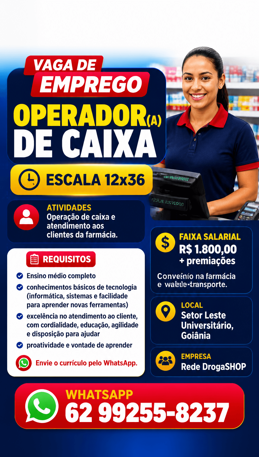 Arte da vaga de Operador(a) de Caixa