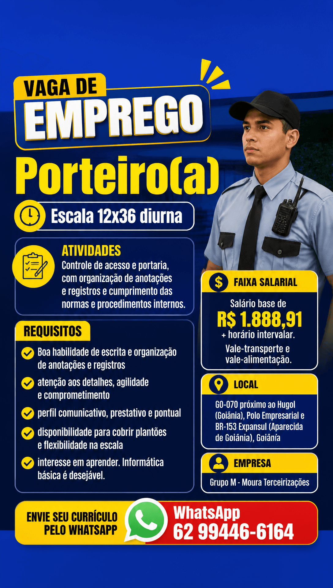 Arte da vaga de Porteiro(a)