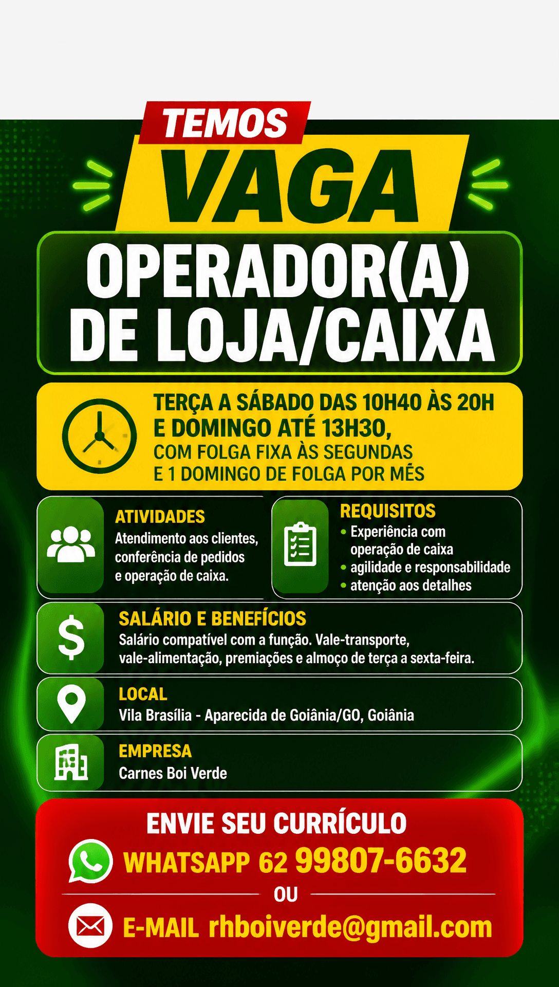 Arte da vaga de Operador(a) de Loja/Caixa